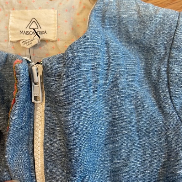 Maison Frida Peplum Zipper front Light cotton baby Jacket Coat 6-9 months - Picture 4 of 4